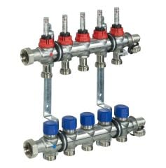 Fraenkische Debi Göstergeli Yerden Isıtma Kollektörü 7 Ağızlı Paslanmaz Çelik