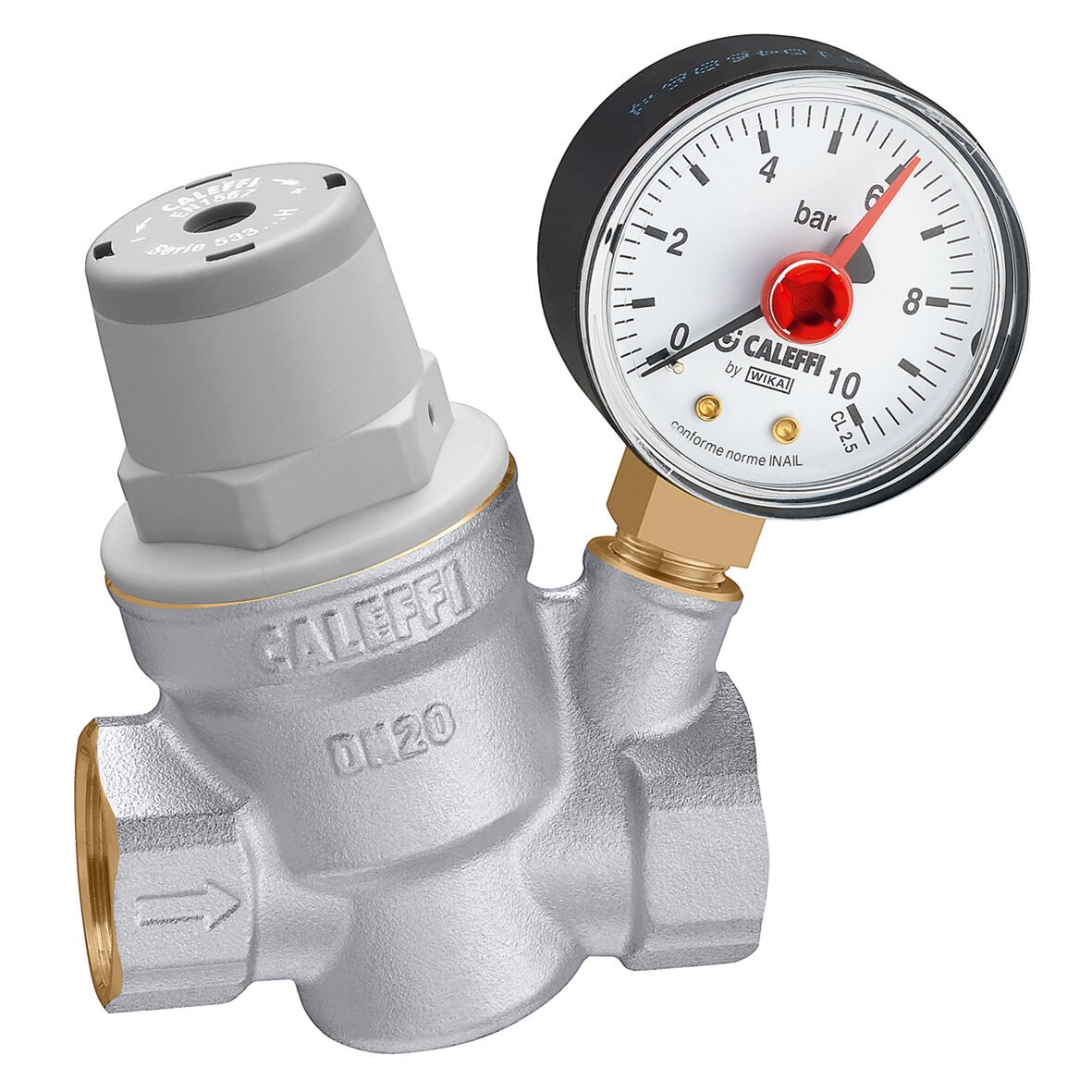 Caleffi Basınç Düşürücü Vana 3/4'' Eğimli Tip, Manometreli - 533251