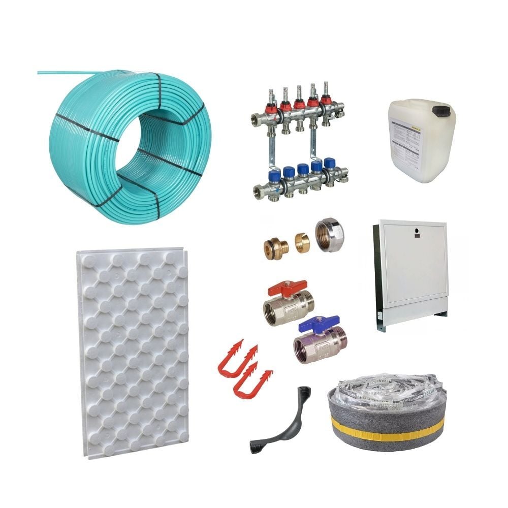 90 m2 , İki Katlı Yerden Isıtma Seti Fraenkische Yerden Isıtma Sistemi