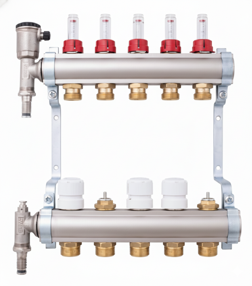 Tds Debi Ayarlı Termostatik Yerden Isıtma Kollektör Seti 7 Ağızlı