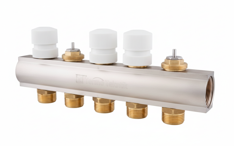 Tds Termostatik Ayarlı Yerden Isıtma Kollektörü 1'' 10 Ağızlı