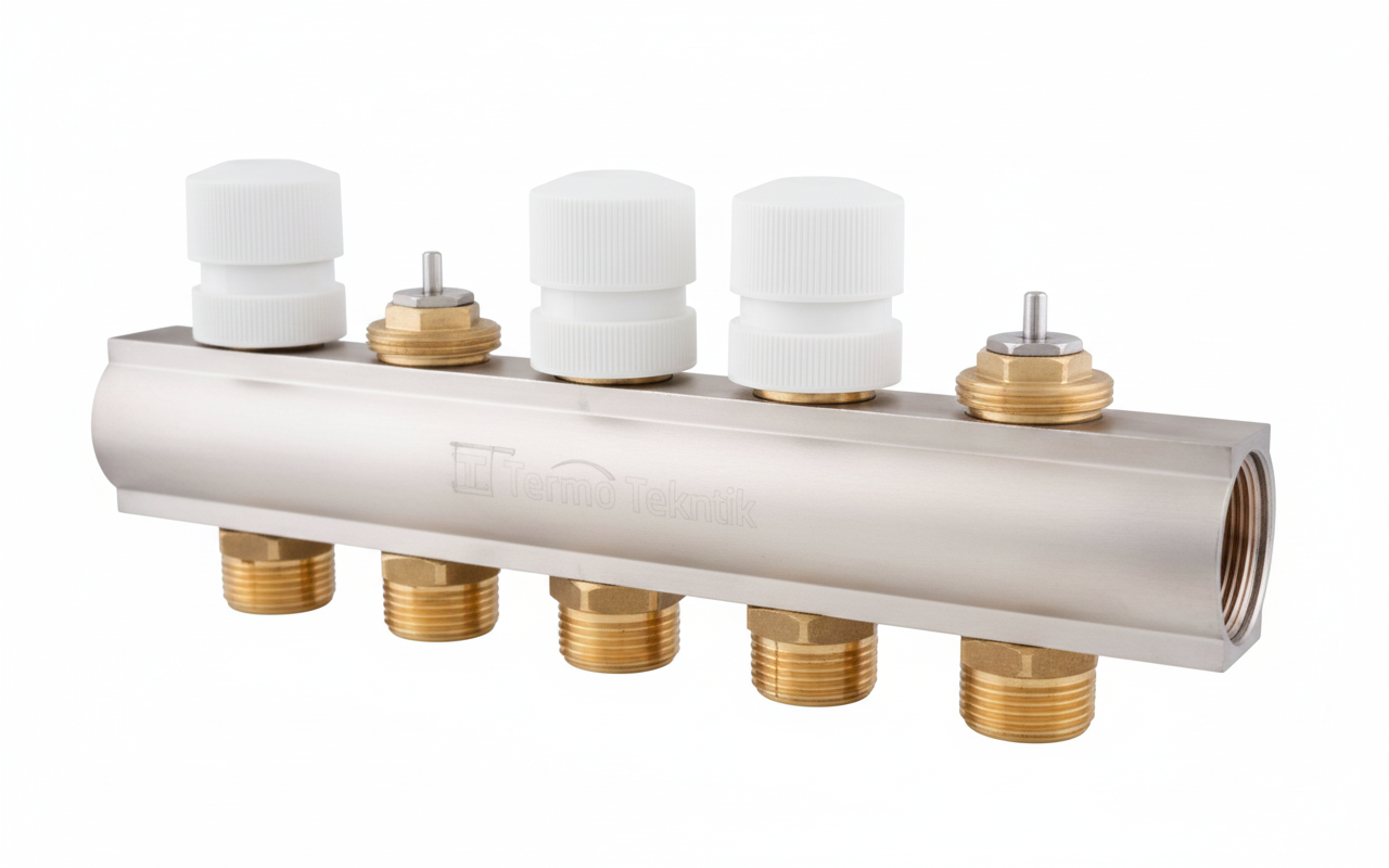Tds Termostatik Ayarlı Yerden Isıtma Kollektörü 1'' 12 Ağızlı
